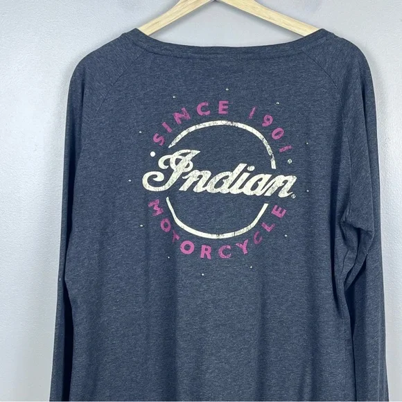 Indian Motorcycles Women's 100% Cotton Tie-Front Long Sleeve Top Size XL; Biker - Picture 4 of 13
